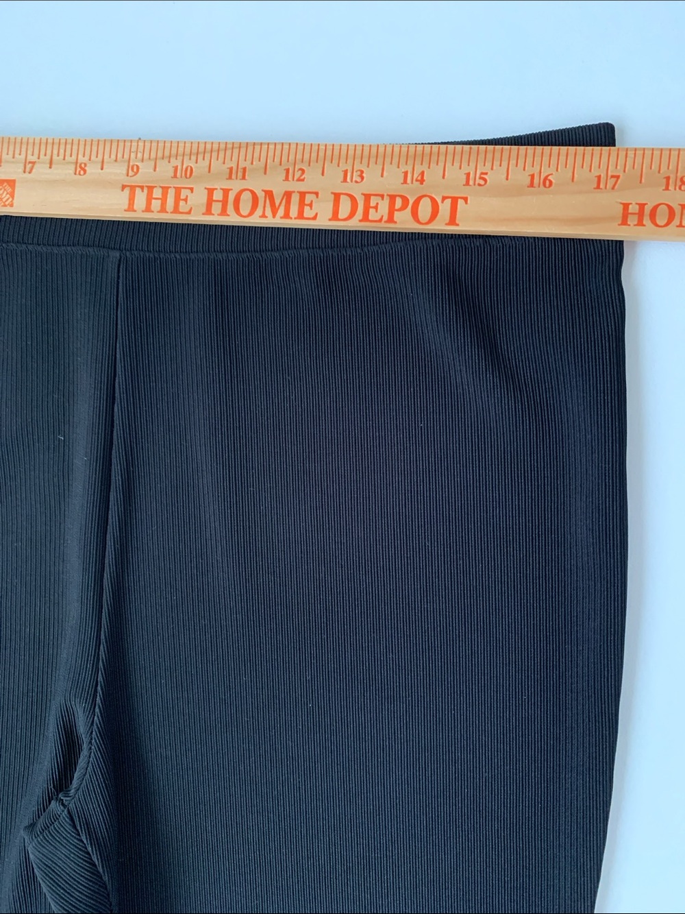 Elodie Black Rib Flare Women Pants with Front Slits Size XL - Picture 3 of 11